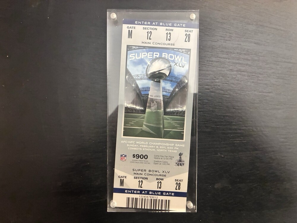 Super Bowl XLV 45 Full Ticket 2011 Packers Steelers Cowboys Stadium NFL